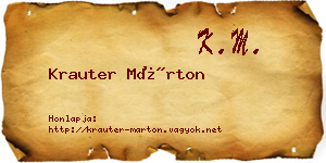 Krauter Márton névjegykártya